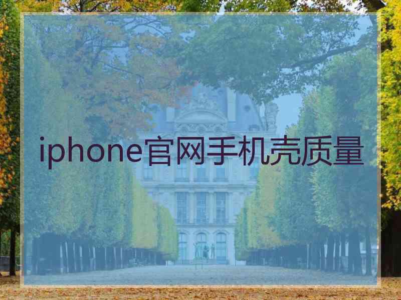 iphone官网手机壳质量