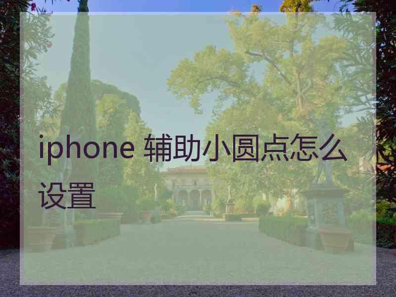 iphone 辅助小圆点怎么设置