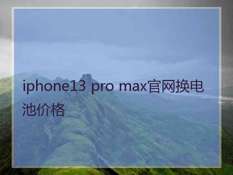 iphone13 pro max官网换电池价格