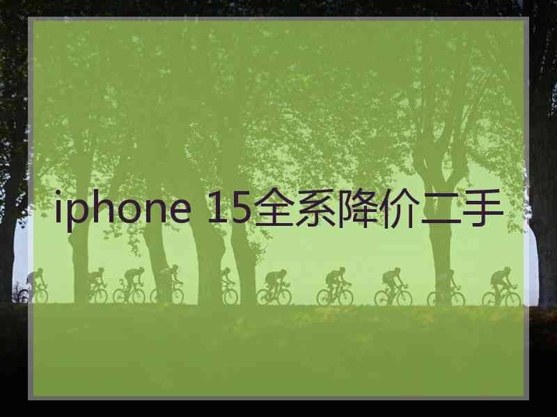 iphone 15全系降价二手