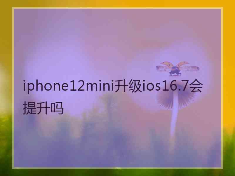 iphone12mini升级ios16.7会提升吗