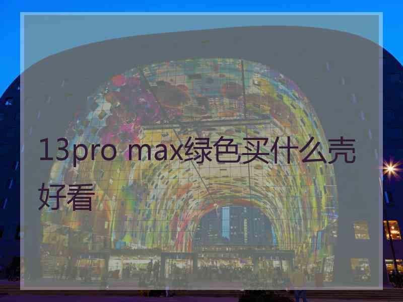 13pro max绿色买什么壳好看