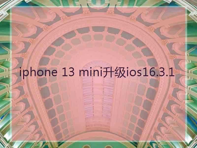 iphone 13 mini升级ios16.3.1