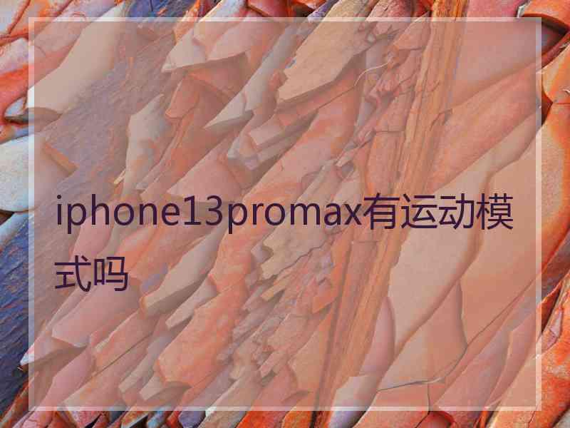 iphone13promax有运动模式吗