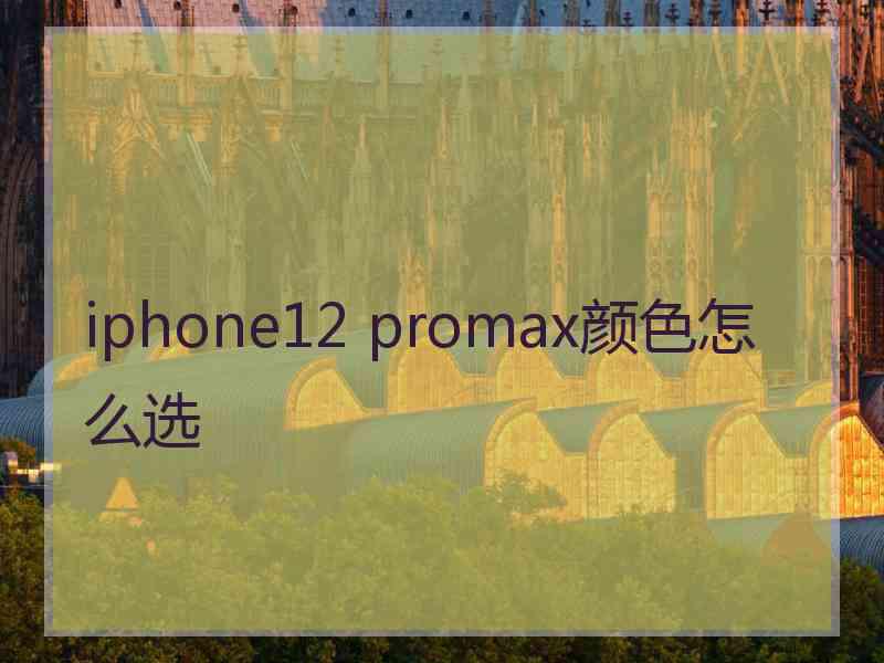 iphone12 promax颜色怎么选