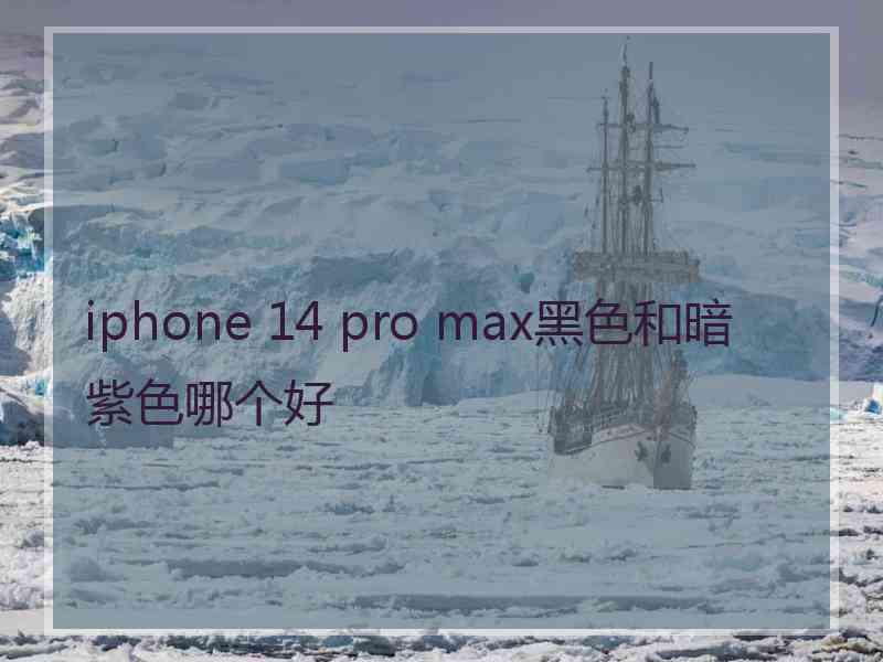 iphone 14 pro max黑色和暗紫色哪个好