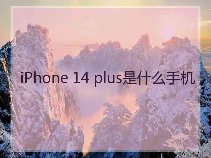 iPhone 14 plus是什么手机