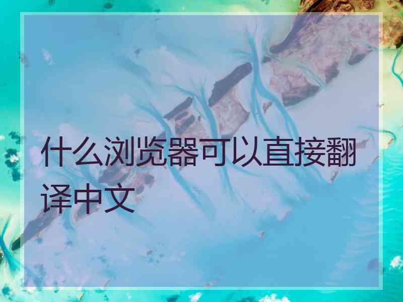 什么浏览器可以直接翻译中文