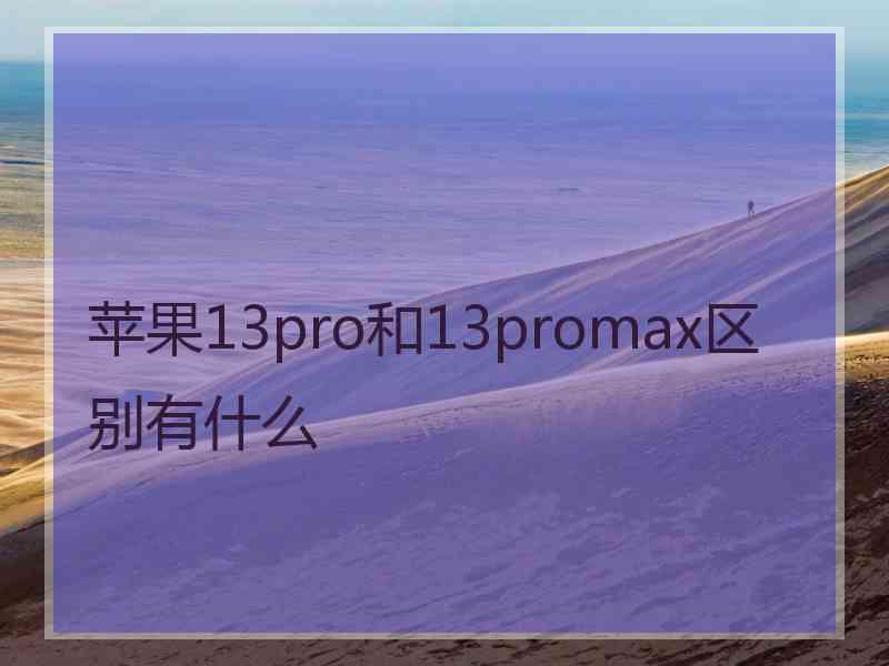 苹果13pro和13promax区别有什么