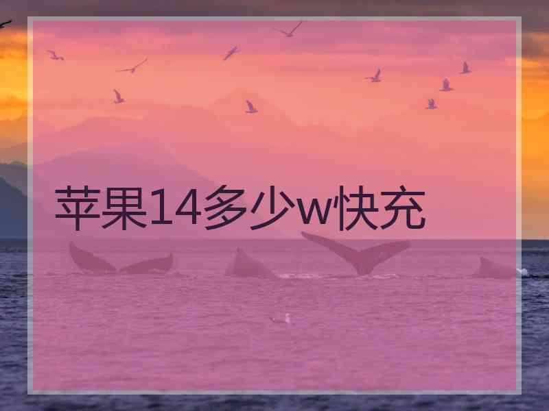 苹果14多少w快充