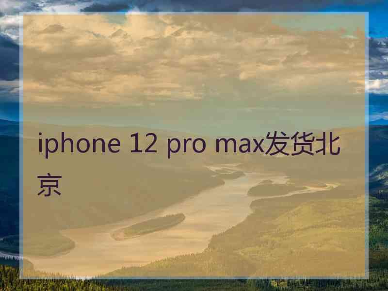 iphone 12 pro max发货北京