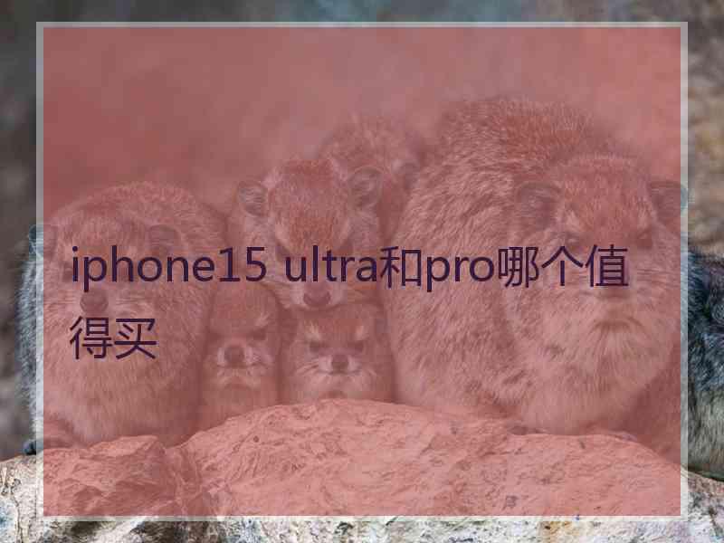 iphone15 ultra和pro哪个值得买