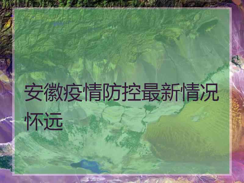 安徽疫情防控最新情况怀远