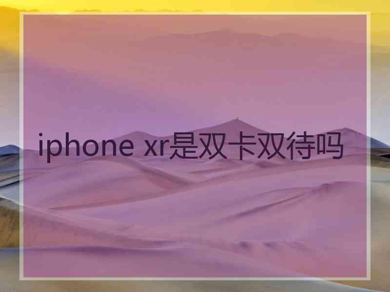 iphone xr是双卡双待吗