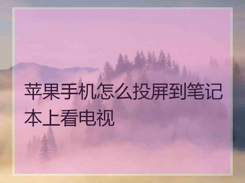 苹果手机怎么投屏到笔记本上看电视