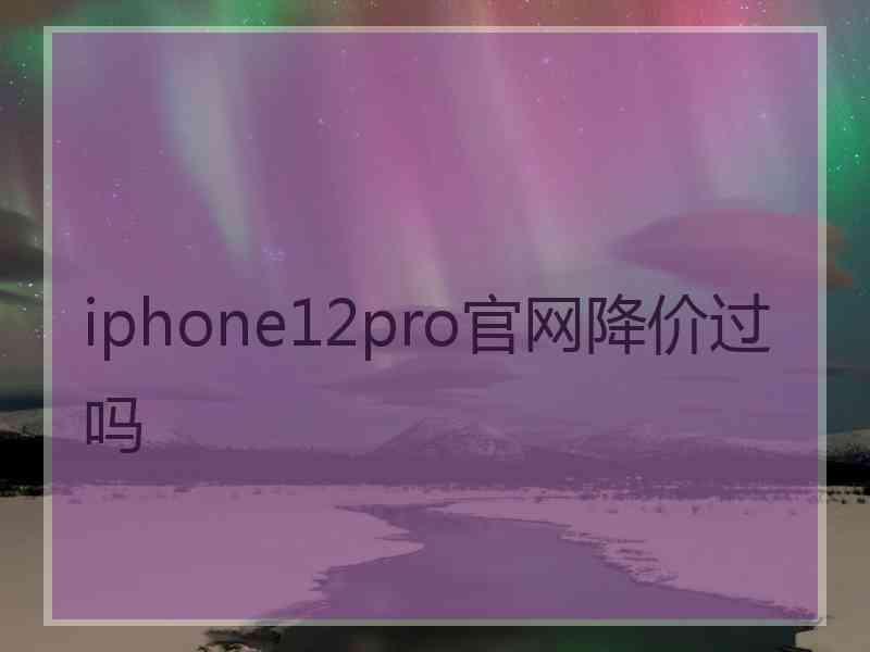 iphone12pro官网降价过吗