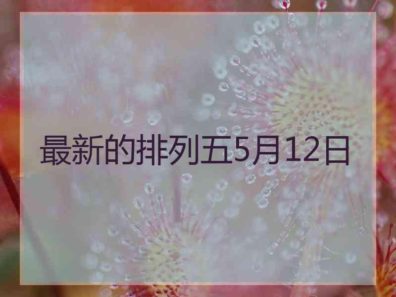 最新的排列五5月12日