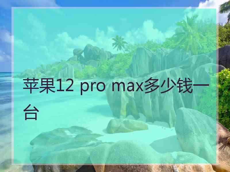 苹果12 pro max多少钱一台