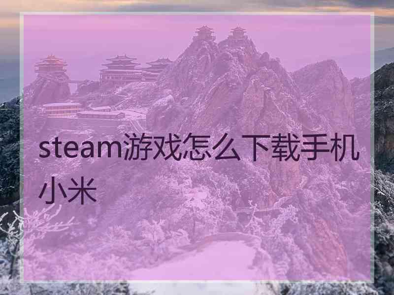 steam游戏怎么下载手机小米