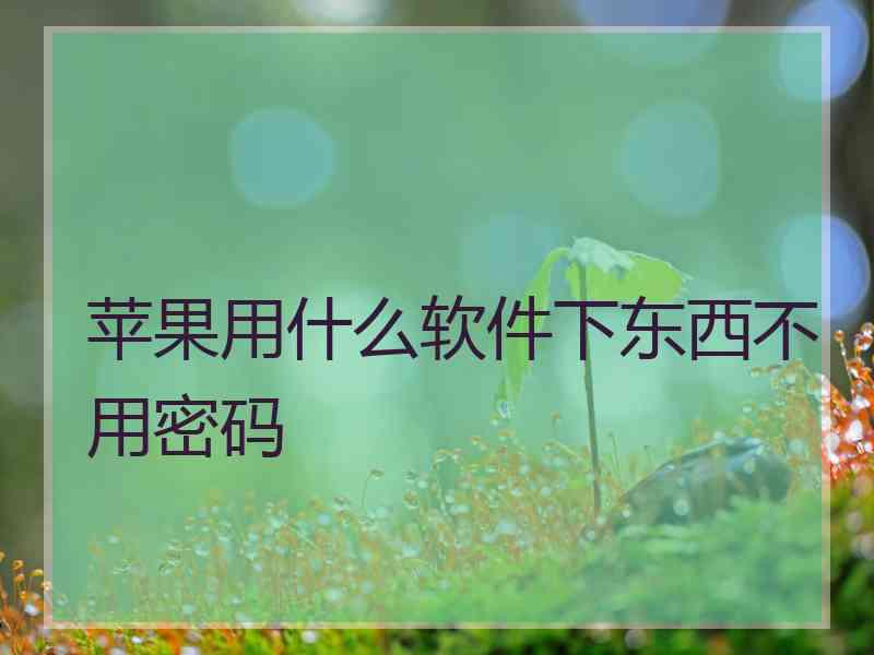 苹果用什么软件下东西不用密码