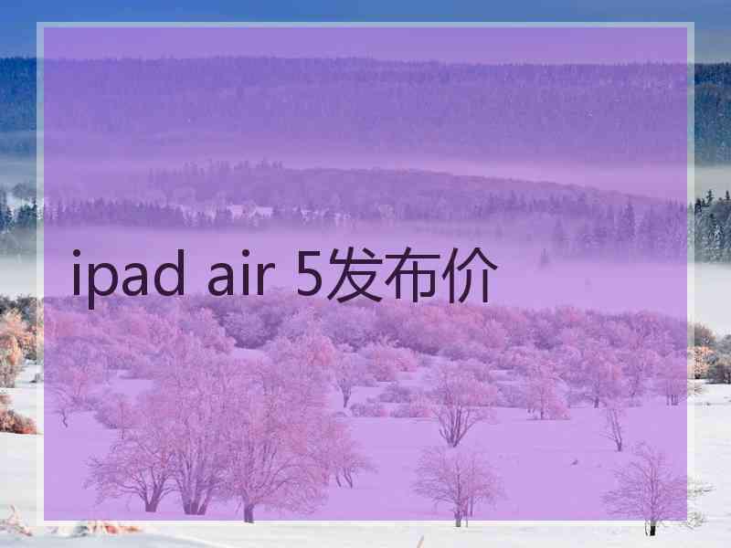 ipad air 5发布价