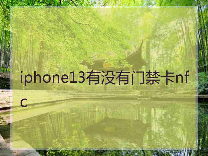 iphone13有没有门禁卡nfc