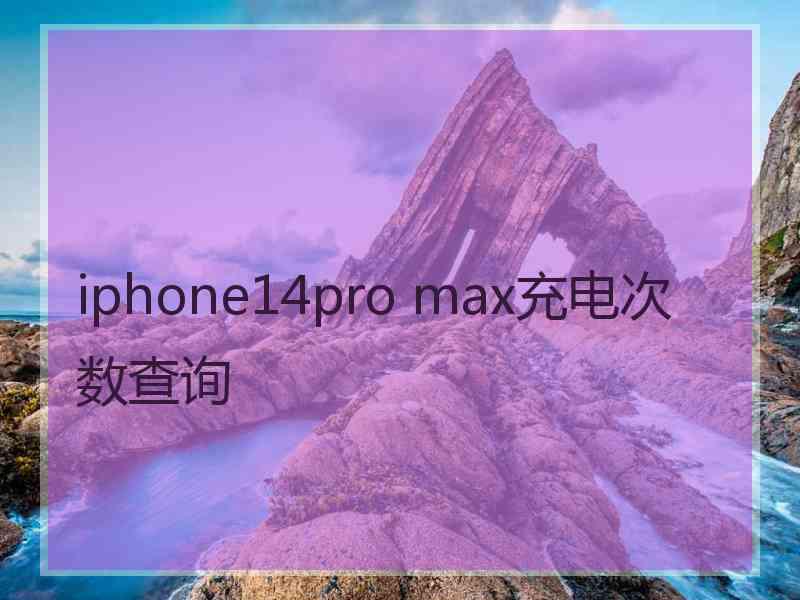 iphone14pro max充电次数查询