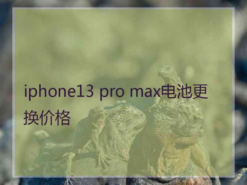 iphone13 pro max电池更换价格