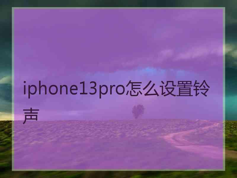 iphone13pro怎么设置铃声