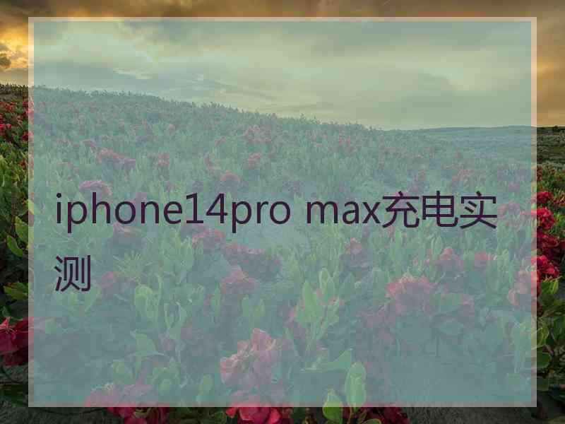 iphone14pro max充电实测