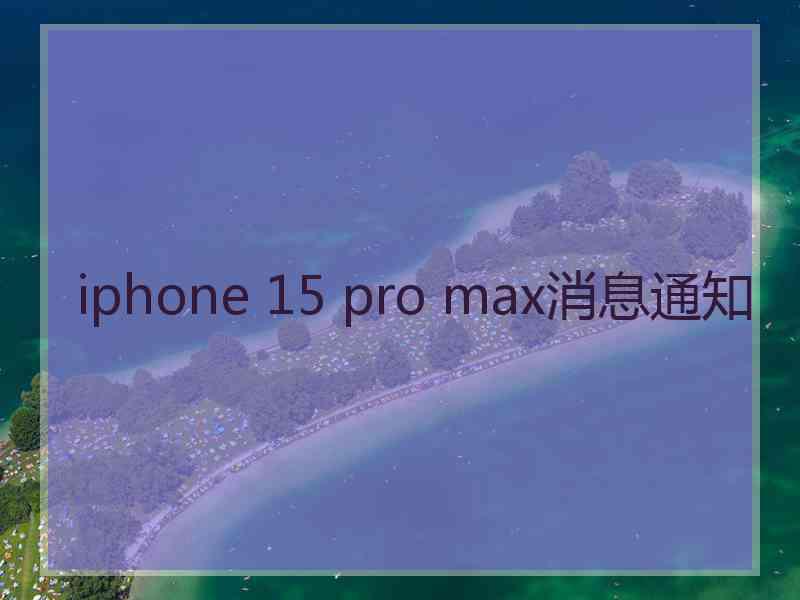 iphone 15 pro max消息通知