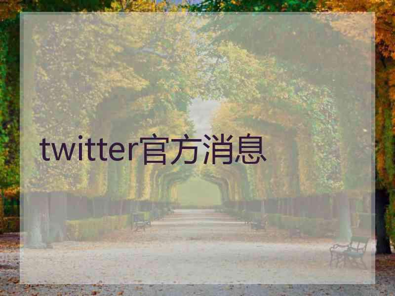 twitter官方消息