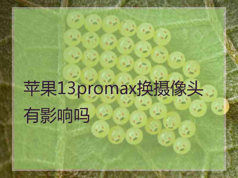 苹果13promax换摄像头有影响吗