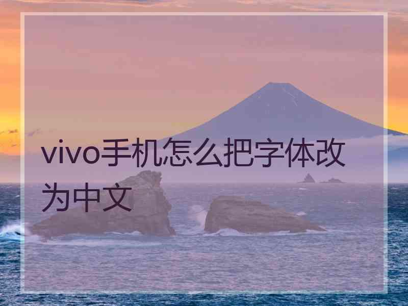 vivo手机怎么把字体改为中文