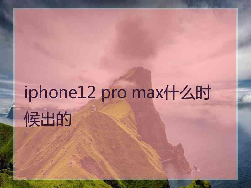 iphone12 pro max什么时候出的