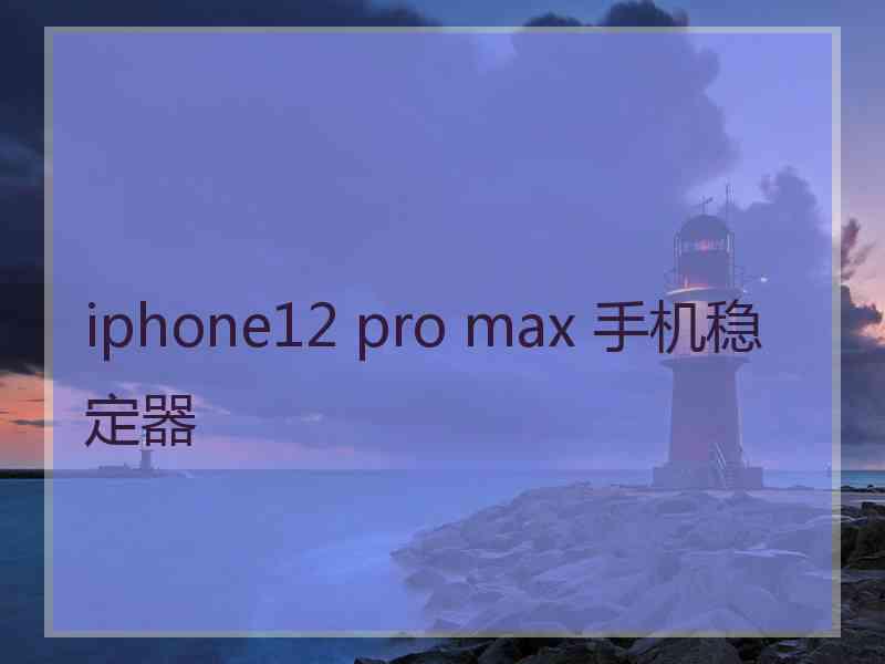 iphone12 pro max 手机稳定器