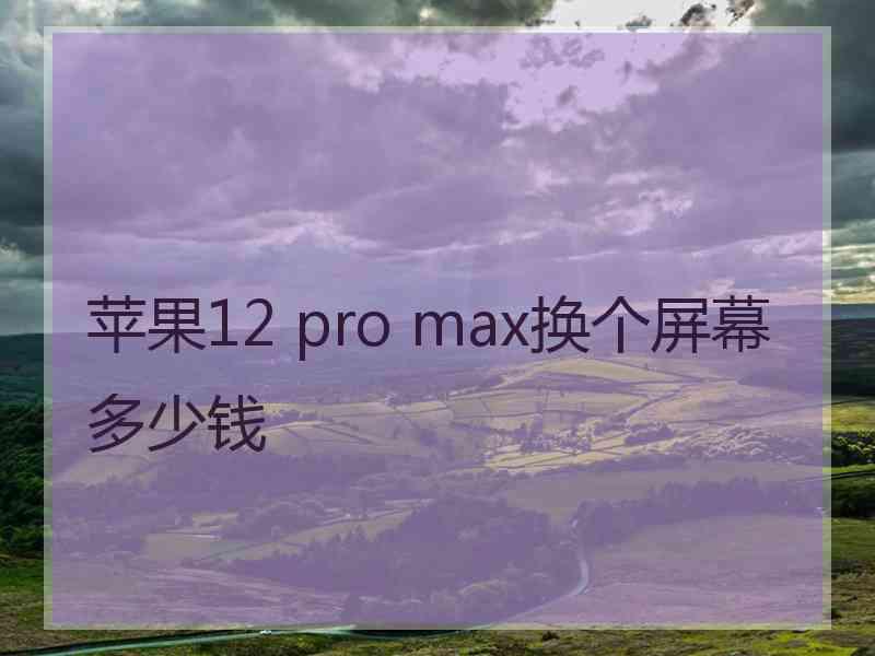 苹果12 pro max换个屏幕多少钱