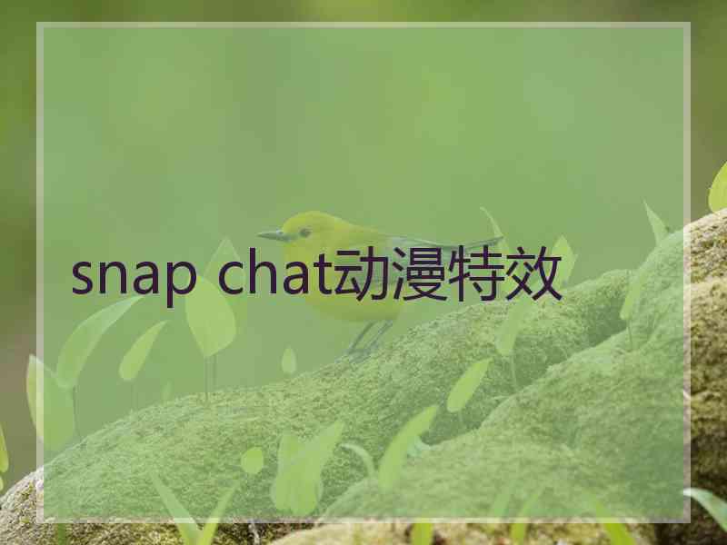 snap chat动漫特效