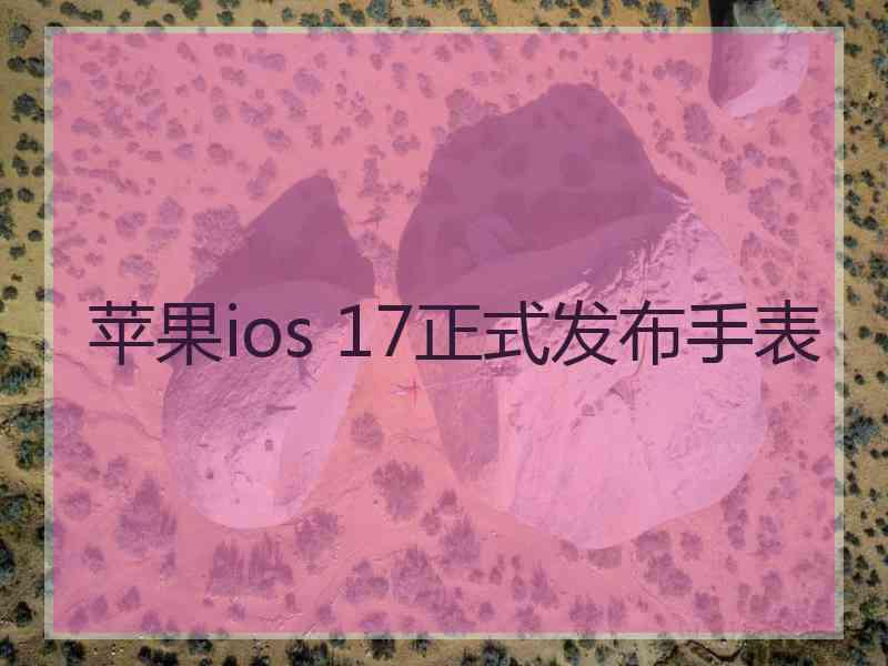 苹果ios 17正式发布手表