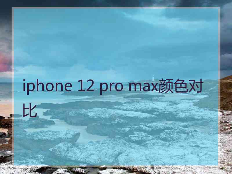 iphone 12 pro max颜色对比