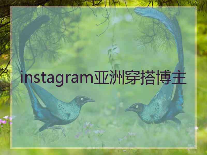 instagram亚洲穿搭博主