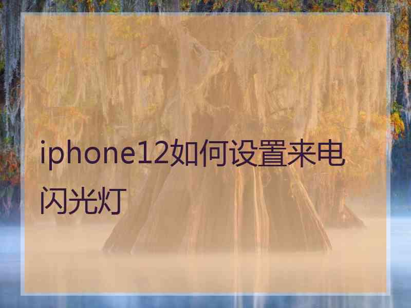 iphone12如何设置来电闪光灯