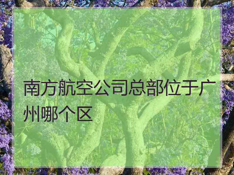 南方航空公司总部位于广州哪个区