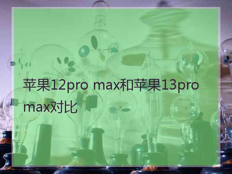 苹果12pro max和苹果13pro max对比