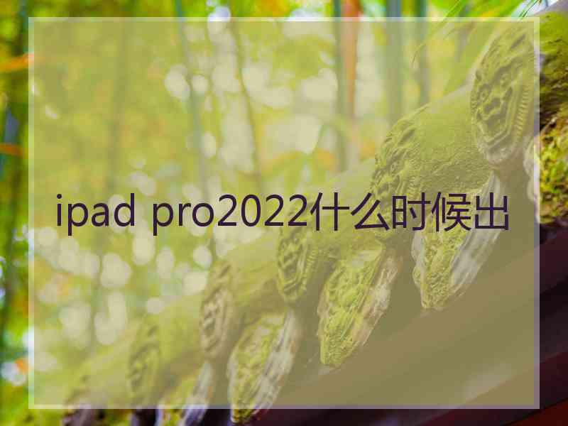 ipad pro2022什么时候出