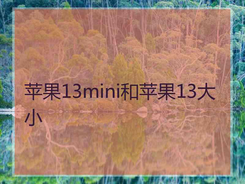 苹果13mini和苹果13大小