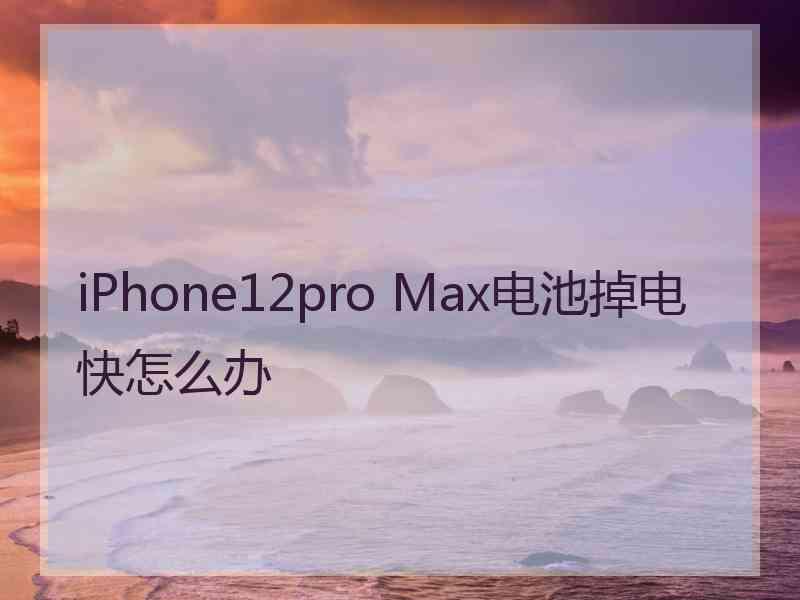 iPhone12pro Max电池掉电快怎么办