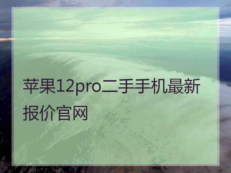 苹果12pro二手手机最新报价官网