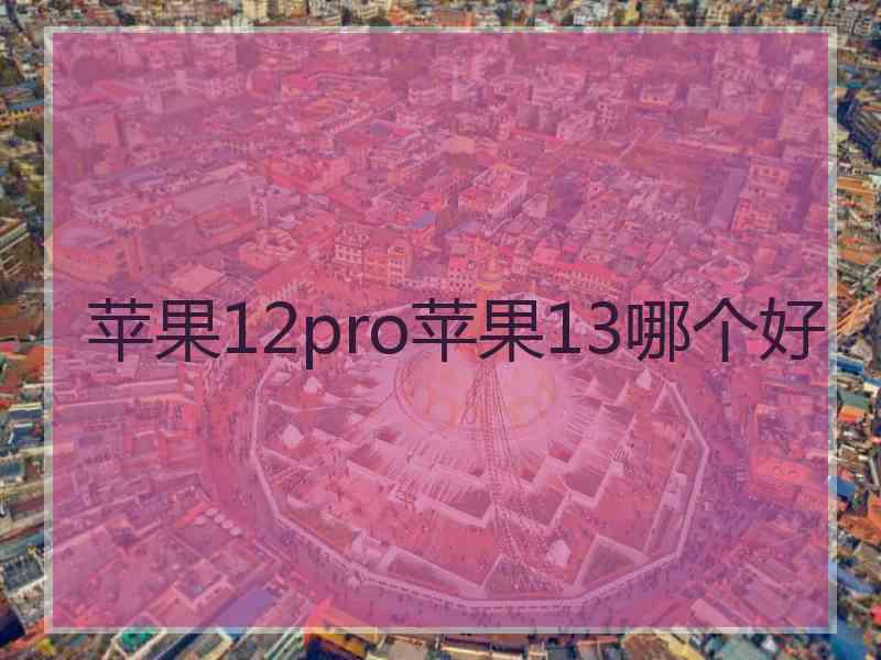 苹果12pro苹果13哪个好