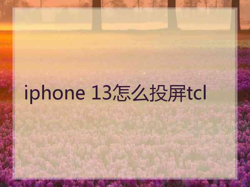 iphone 13怎么投屏tcl